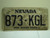NEVADA Silver State License Plate 873 KGL