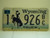 1998 WYOMING Bucking Bronco Truck License Plate 1 926 BC