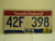 2004 SOUTH DAKOTA Mount Rushmore License Plate 42F 398