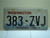 Washington Evergreen State License Plate 383 ZVJ