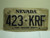 NEVADA Silver State License Plate 423 KRF