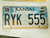 2009 Kansas SalineCounty License Plate RYK 555 Triple Five