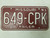 1991 Missouri Trailer License Plate 649-CPK