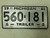 1961 Michigan Trailer License Plate 560-181