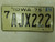 1975 (1976 Tag) Iowa Black Hawk County License Plate AJX222 Triple Two