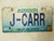 2009 Missouri Show Me State License Plate J-CARR