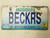 2009 Missouri Show Me State "Beckers" License Plate BECKRS
