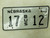 2006 Nebraska Bus License Plate 17 12
