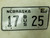 2004 Nebraska Bus License Plate 17 25