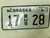 2004 Nebraska Bus License Plate 17 28