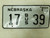 2004 Nebraska Bus License Plate 17 39