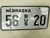 Nebraska Bus License Plate 56 20