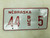 Nebraska Bus License Plate 44 5