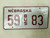 Nebraska Bus License Plate 59 83