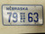Nebraska Mobile Home License Plate 79 63