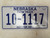 Nebraska Not For Hire Farm Truck License Plate 10-1117