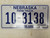Nebraska Not For Hire Farm Truck License Plate 10-3138