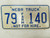 Nebraska Not For Hire Farm Truck License Plate 79 140