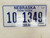 Nebraska Not For Hire Farm Truck License Plate 10-1349