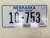 Nebraska Not For Hire Farm Truck License Plate 10-753
