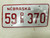 Nebraska Dealer License Plate 55 370