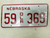 Nebraska Dealer License Plate 55 369