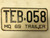 1965 MISSOURI Trailer License Plate TEB-058