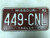 1991 MISSOURI Trailer License Plate 449-CNL cetified nurse leader