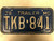 1978 MISSOURI Trailer License Plate TKB-841