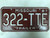 1987 MISSOURI Trailer License Plate 322-TTE