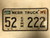 1999 Tag NEBRASKA Kearney County Commercial Truck License Plate 52-222 Cool #