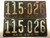 Pair of DMV Clear 1925 MISSOURI Passenger License Plates YOM Clear 115-026 MO