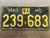 DMV Clear 1961 MISSOURI Passenger License Plate YOM Clear 239-683 MO
