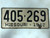 DMV Clear 1942 MISSOURI Passenger License Plate YOM Clear 405-269 MO