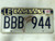 October 1994 Tag Kansas Leavenworth County License Plate BBB-944 Wheat