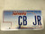 expired Nebraska License Plate CB-JR, JR, state outline.