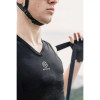 Close up of cyclist wearing black 4 SEASONS Base Layer Merino Sleeveless