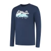 Woolpan Endless Merino 195 Long Sleeve T-Shirt Mountains Dark Blue