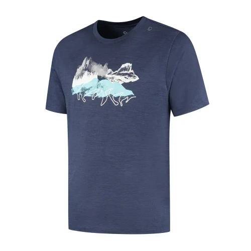 Woolpan Endless Merino 150 T-Shirt Mountains Blue