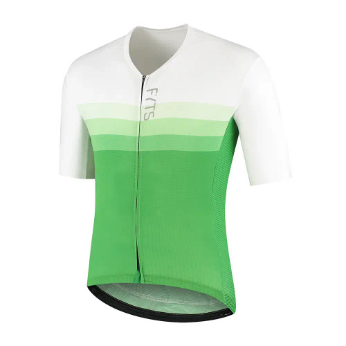 SNL Summer Light Cycling Jersey Short Sleeves Green/White Men front view SNL Summer Light Cycling Jersey Short Sleeves Green/White Men front view
