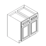 Base - 36"Wx24"Dx34.5"H  2 Doors, 2 Drawers AA