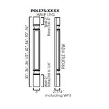 Half leg 3"Wx42"Hx2-1/4"D - including WF3. AB