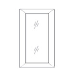 Glass Door for WDC2436 Wall Diagonal Corner Cabinet GD AN