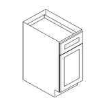 Base - 09"Wx24"Dx34.5"H  1 Door 1 Drawer AW