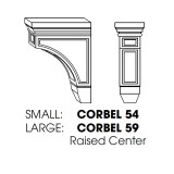 Large Corbel Raised Center 3"Wx6"Dx9"H GW