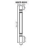 Full leg 3"Wx3"Dx36-1/2"H (trimmable). PR