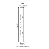 Full leg 3"Wx3"Dx34-1/2"H with 3" Wall Filler PS