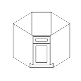 Diagonal Base 36"Wx24"Dx34.5"H 1 Door No Drawer PW