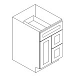 Vanity Sink Base 30"Wx21"Dx34.5"H 2 Right Drawers 1 Door PW