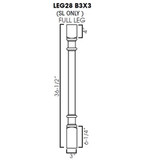 Full leg 3"Wx3"Dx36-1/2"H (trimmable). SL